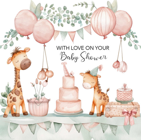 Baby Shower - Giraffes With Cake